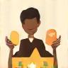 Stylized icon representing customer experience or interaction